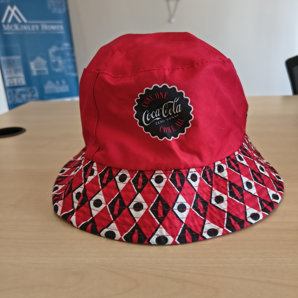 New Coca Cola Classic  Rare Red Bucket Hat One Size Fits All.